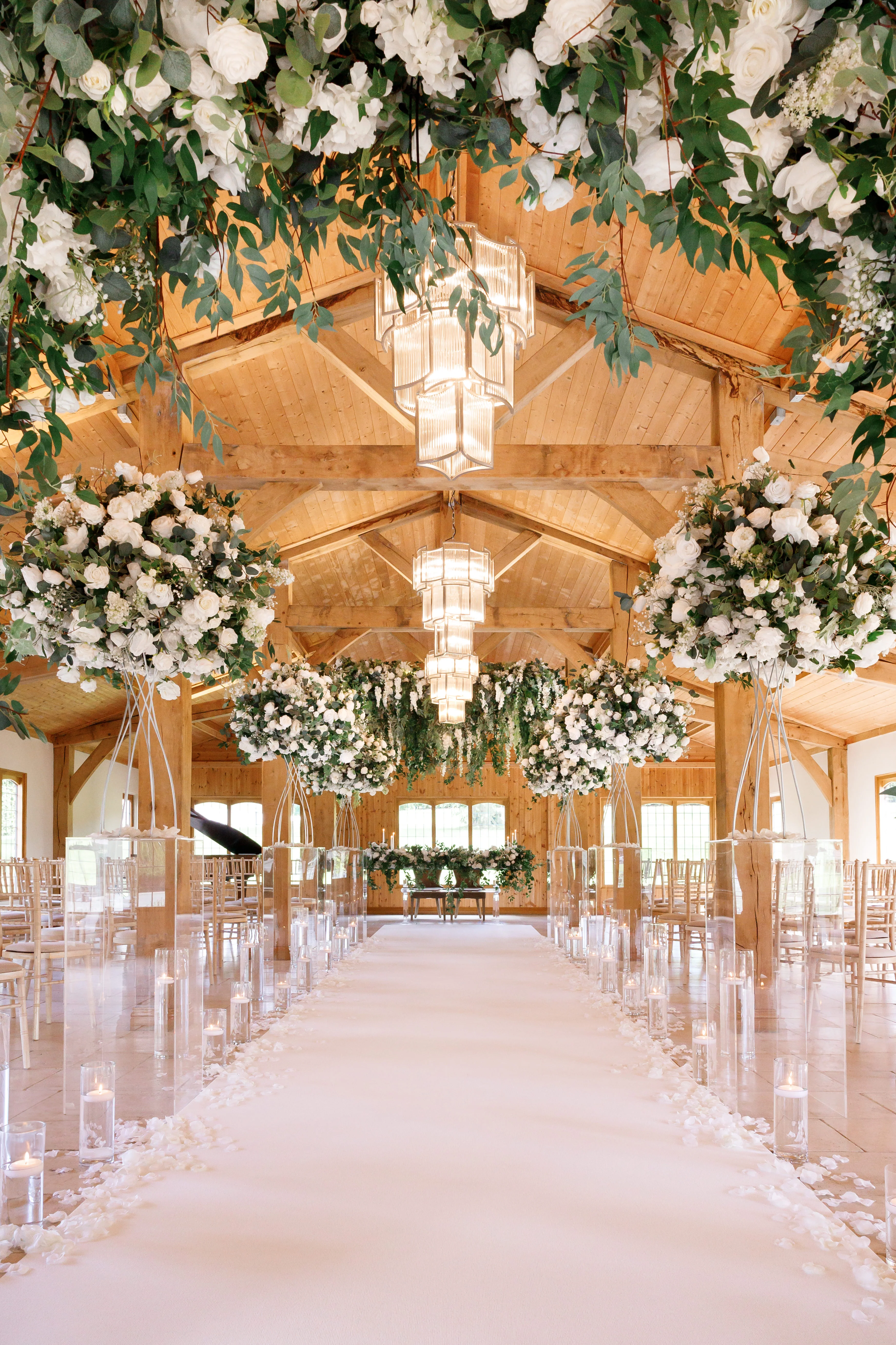 Green and white flower arrangement